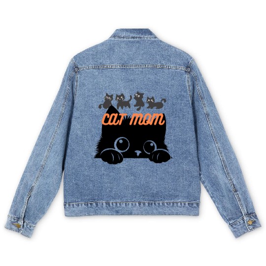 cat mom Men's Denim Jackets