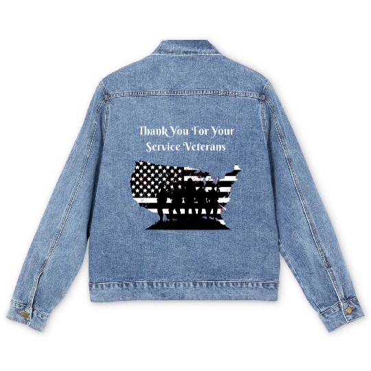 Thank You For Your Service Veterans day US Army Men's Denim Jackets