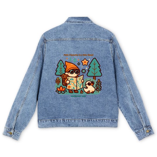 Main Character in a Side Quest Men's Denim Jackets