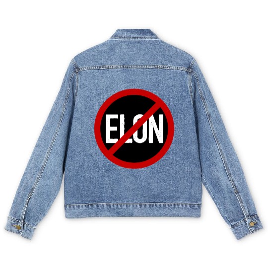 Anti Elon Musk Bumper Fascist prohibition sign Men's Denim Jackets