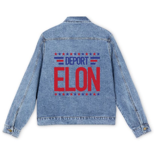 Deport Elon Musk Bumper Anti Fascist Men's Denim Jackets