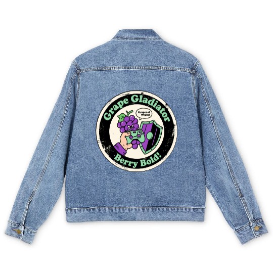 Grape Gladiator Berry Bold Gamer Men's Denim Jackets