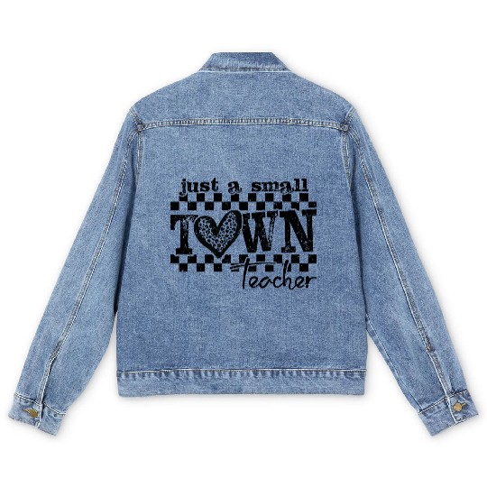 Small Town Teacher Back To School Men's Denim Jackets
