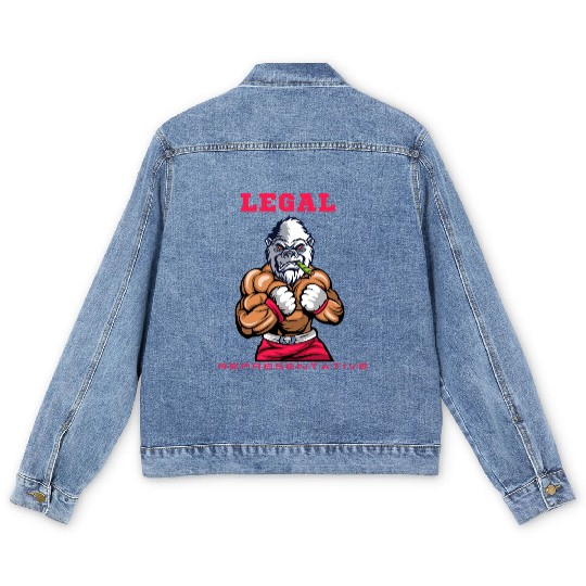 Legal Representative Boxing Gorilla – Power & Jus Men's Denim Jackets