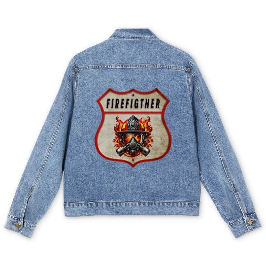 Fire Brigade Coat Of Arms Men's Denim Jackets