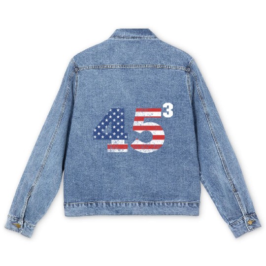Trump 2028 45³ President Trump '28 45 Cubed45³ swe Men's Denim Jackets