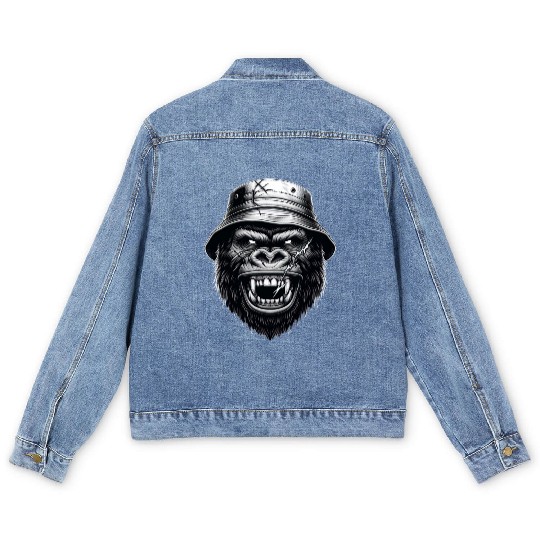 Savage Gorilla – Streetwear Beast Art Men's Denim Jackets
