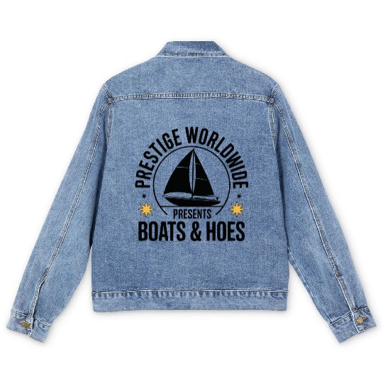 Prestige Worldwide Boats & Hoes Funny Sailboat Men's Denim Jackets