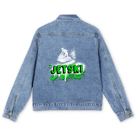 Jetski Graffiti - Splash And Ride Men's Denim Jackets