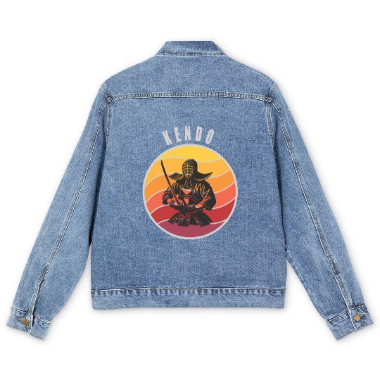 Retro Kendo Samurai Style Men's Denim Jackets