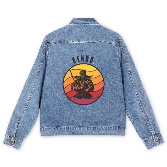 Retro Kendo Samurai Style Men's Denim Jackets