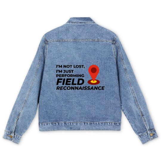 Field Reconnaissance GIS Surveyor Mapping Humor Men's Denim Jackets