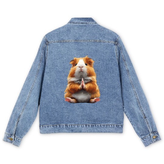 Peaceful Meditation Guinea Pig Zen Moment Pet Men's Denim Jackets