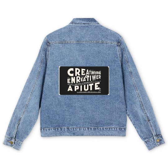 “Hustle Mode – Bold Typography Men's Denim Jackets” 2.