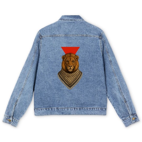 lion in human form Men's Denim Jackets