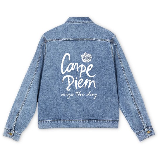 Carpe Diem Seize the Day Oversized Men's Denim Jackets