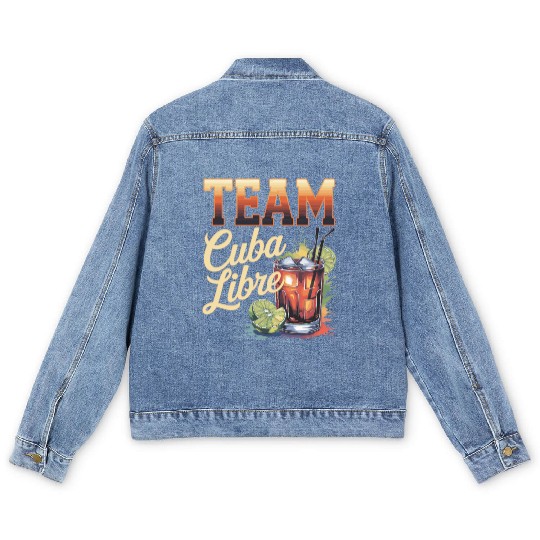 Cocktail Bartender Team Cuba Libre Men's Denim Jackets