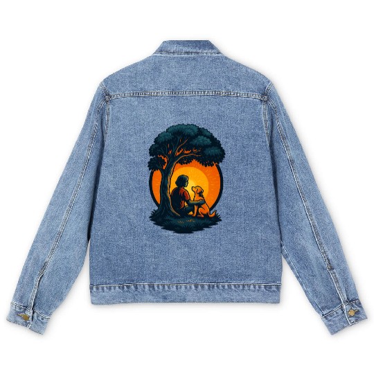 Peaceful Paws Retreat Men's Denim Jackets