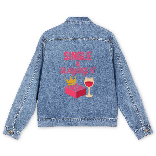 Single Mom Life Chaos Coordinator Wine Coffee Men's Denim Jackets