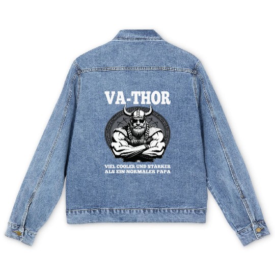Viking Warrior Man Odin Thor Norman Walhalla Men's Denim Jackets