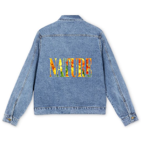 Nature Marigold Flower Men's Denim Jackets