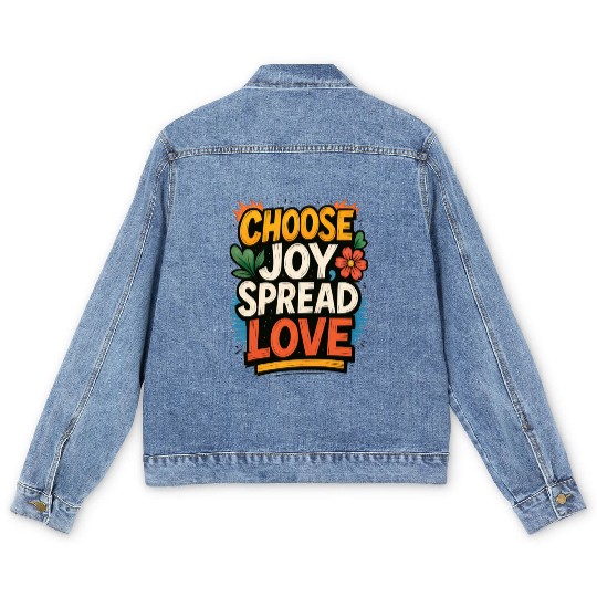 Choose Joy Spread Love Men's Denim Jackets