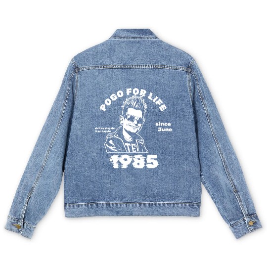 40th birthday Pogo for life since 06/1985 Men's Denim Jackets