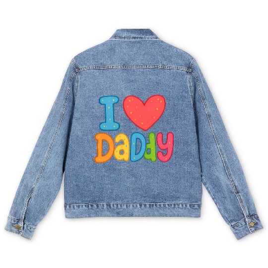 Father's Day gift (I love daddy) Men's Denim Jackets