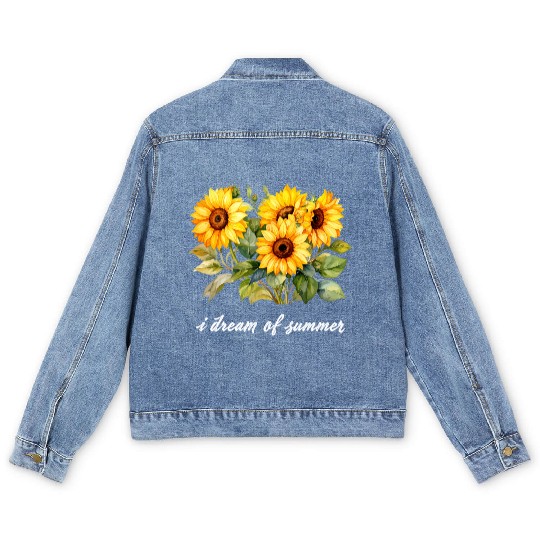 Sunflower Summer Dream Men's Denim Jackets
