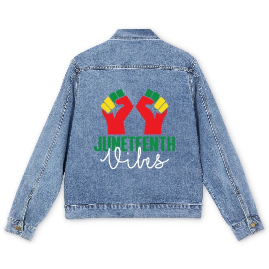 Black Freedom Juneteenth Vibes Men's Denim Jackets