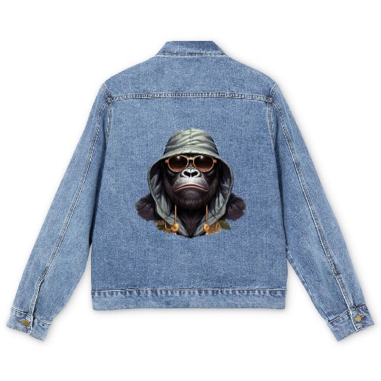 "Street King Gorilla Men's Denim Jackets – Urban Hip-Hop Power