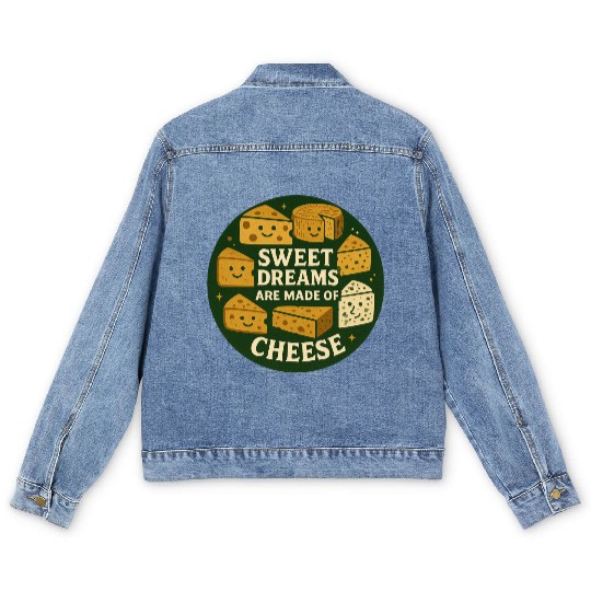 Sweet Dreams are Made of Cheese Men's Denim Jackets