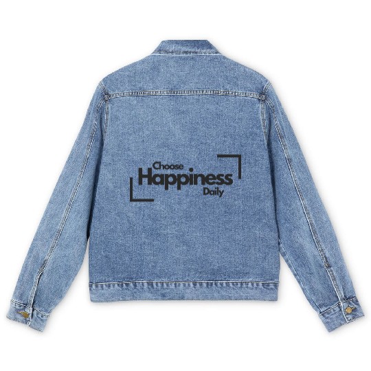 Choose Happiness Bold Design - Modern Minimalist Men's Denim Jackets