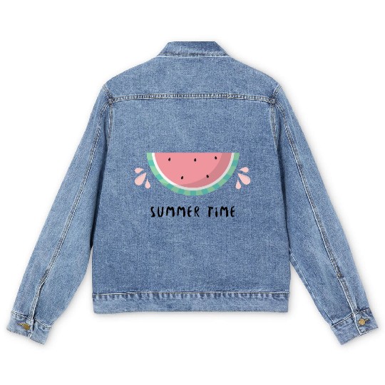 watermelon Summer Vibes Kids Men's Denim Jackets Design