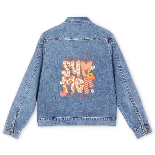 Sweet Summer Time Preppy Peach Men's Denim Jackets
