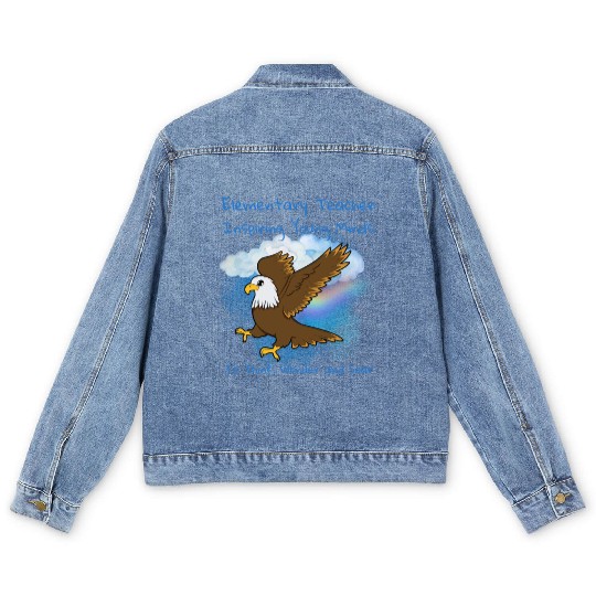 Elementary Teacher Inspiring Young Minds Men's Denim Jackets