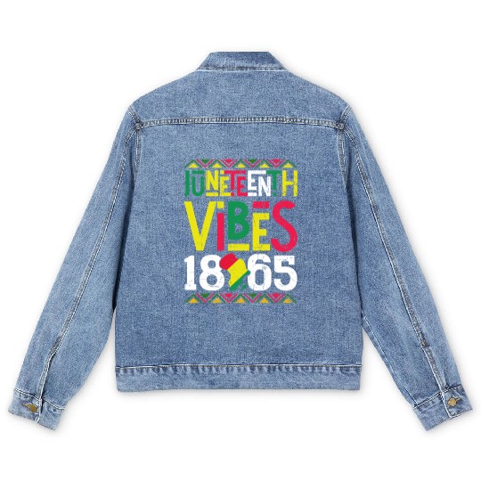 Juneteenth Vibes Black Freedom Men's Denim Jackets