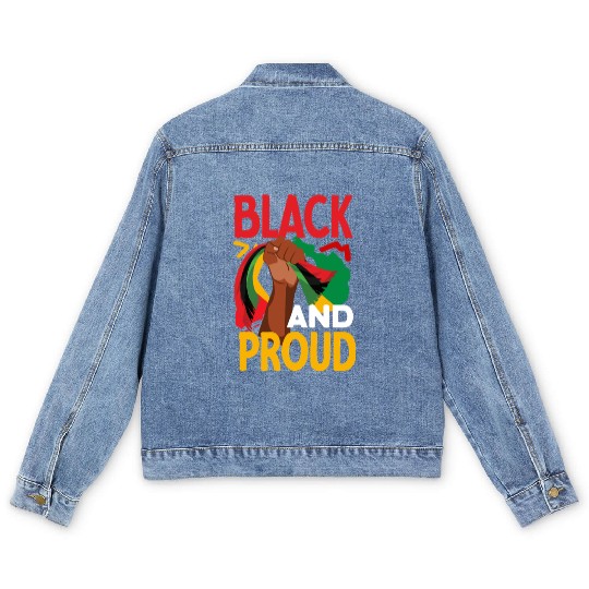 Juneteenth Black And Proud Men's Denim Jackets
