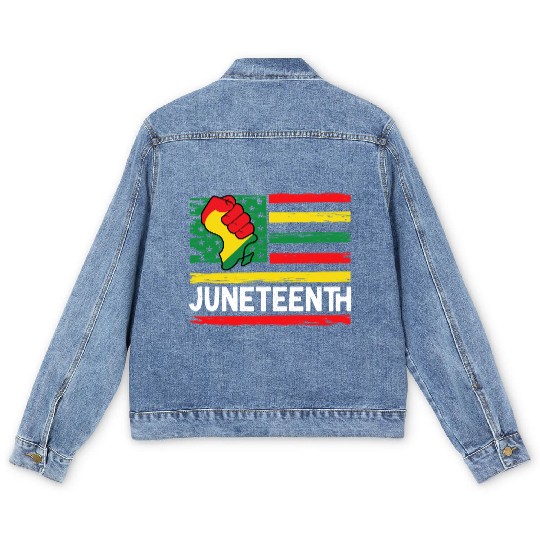 Freedom Day Juneteenth Black And Proud Men's Denim Jackets