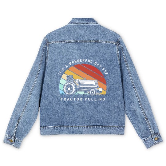 Tractor Pulling Driver Tractors Men's Denim Jackets