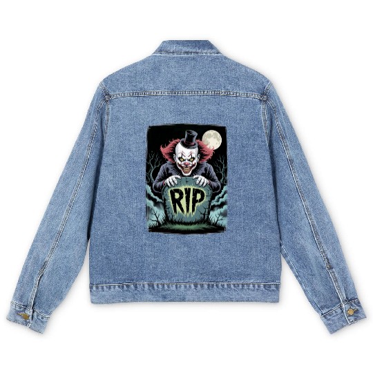 Halloween Horror Scary Thriller Trick Or Treat Men's Denim Jackets