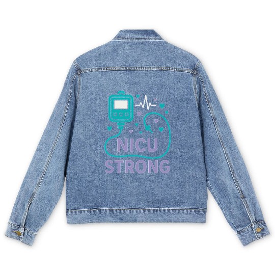 NICU Parent Pride Preemie Warrior Neonatal Men's Denim Jackets