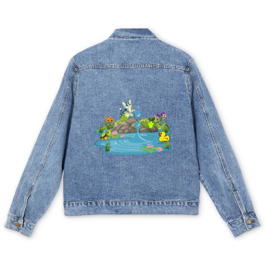 Life & Nature (At the pond) Men's Denim Jackets