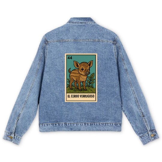 EL CERDO VERRUGOSO - THE WARTY PIG - LA LOTERÍA Men's Denim Jackets