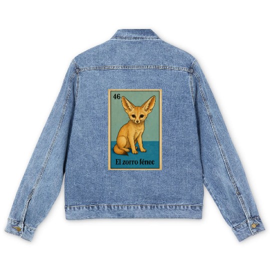 EL ZORRO FÉNEC - THE FENNEC FOX - LA LOTERÍA Men's Denim Jackets