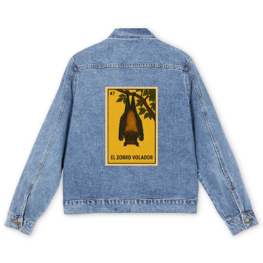 EL ZORRO VOLADOR - THE FLYING FOX - LA LOTERÍA Men's Denim Jackets