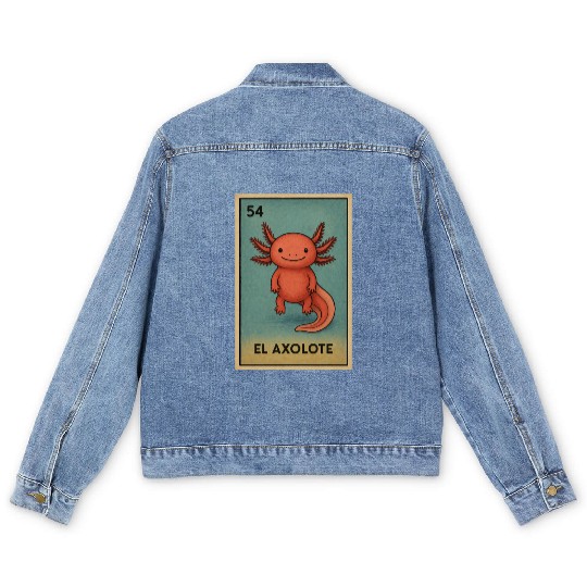 EL AXOLOTE - THE AXOLOTL - LA LOTERÍA Men's Denim Jackets