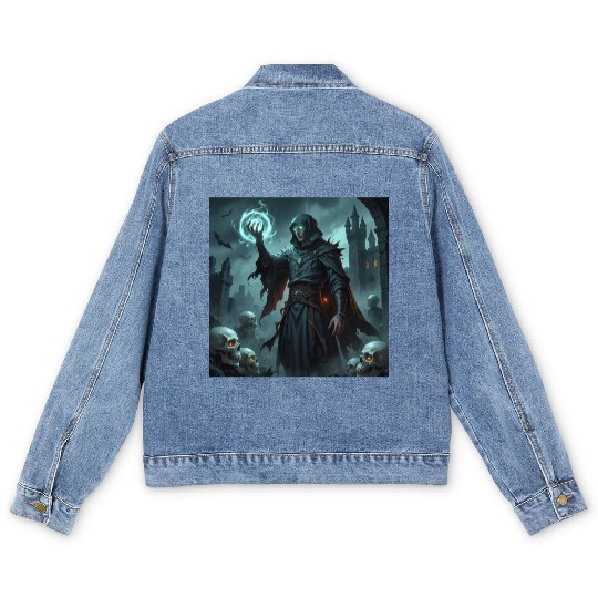 Dark Wizard Summoning Spell Men's Denim Jackets