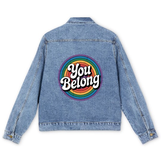 You Belong LGBTQ Gay Pride Rainbow Men's Denim Jackets
