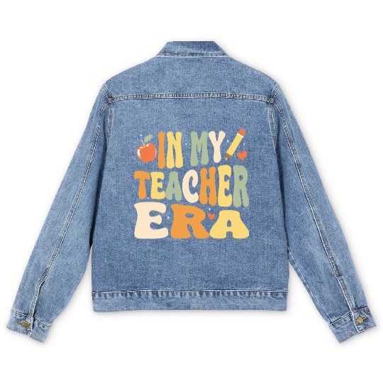 In My Teacher Era, Teacher Appreciation Gift Men's Denim Jackets